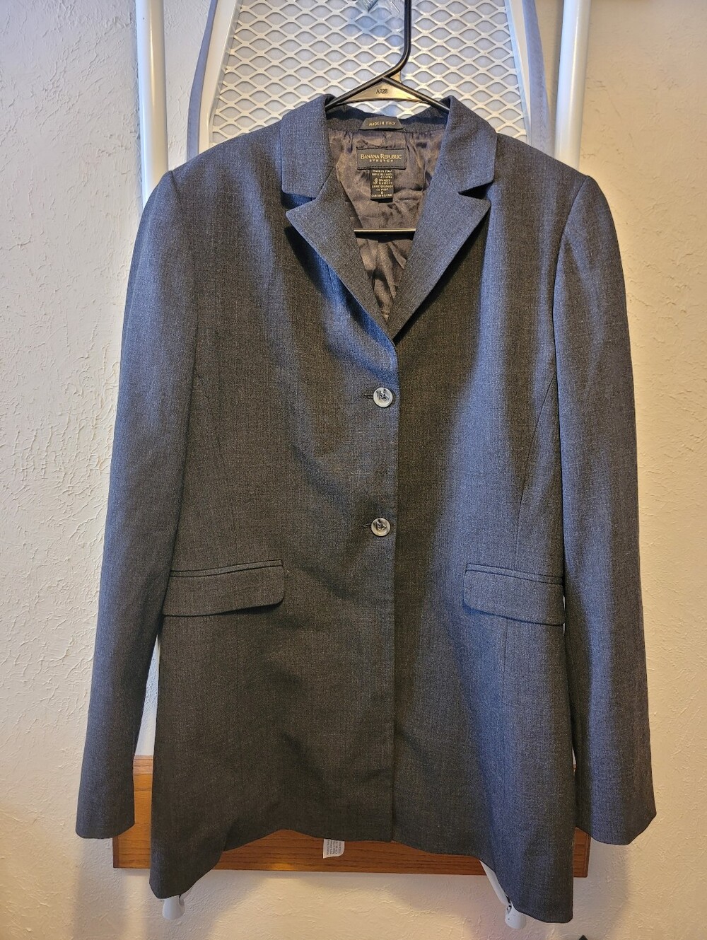 Banana Republic Women's Charcoal Gray Blazer Made In Italy
